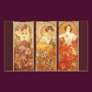 Adesivo Retangular Pedras preciosas - Alphonse Mucha