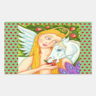 ADESIVO RETANGULAR PEGASUS DE ARTE FOLK E EVENTOS EM JARDIM DE EDEN,