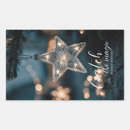 Adesivo Retangular Pegue a Estrela Mágica de Natal