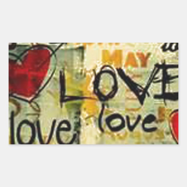 Adesivo Retangular Pegue Um Pequeno Grafite De Amor (Frente)
