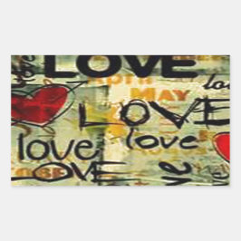 Adesivo Retangular Pegue Um Pequeno Grafite De Amor
