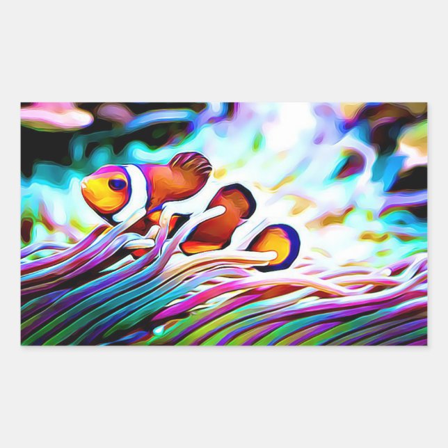 Adesivo Retangular Peixe Palhaço a espiar-te (Frente)