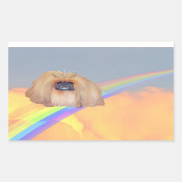 Adesivo Retangular Pekingese Rainbow