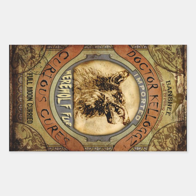 Adesivo Retangular Pele de lobisomem (Frente)