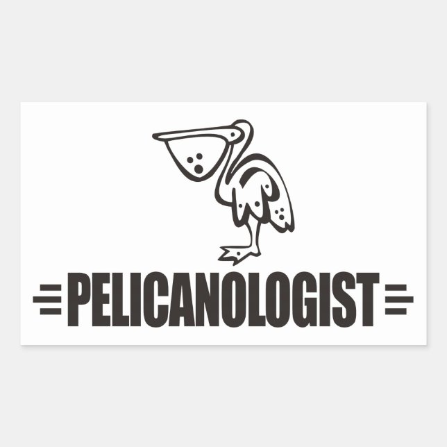 Adesivo Retangular Pelicano Engraçado (Frente)