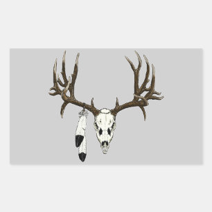 Adesivo Retangular Pena de águia-caveira