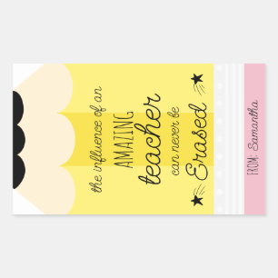 Adesivo Retangular Pencil Teacher Appreciation Gift Sticker