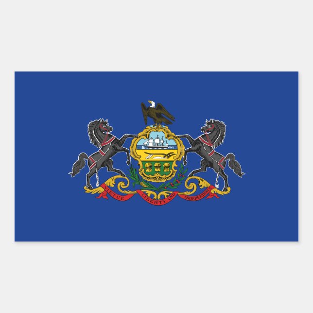 Adesivo Retangular Pennsylvania State Flag, Estados Unidos (Frente)