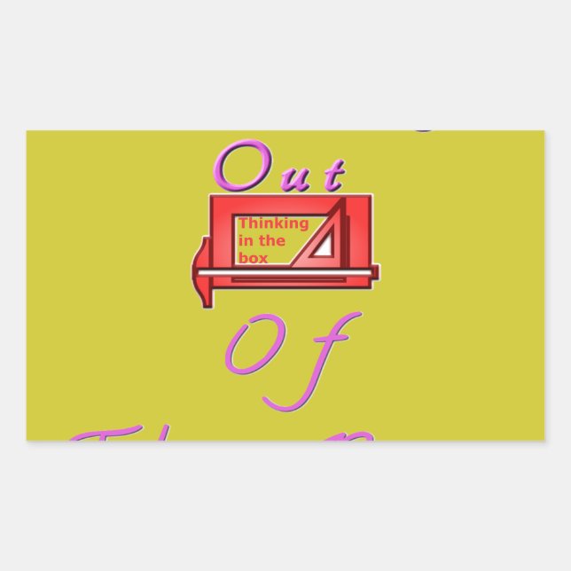 Adesivo Retangular Pensando fora do Design da caixa (Frente)
