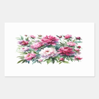 Adesivo Retangular Peões de Aquarela com Vinheta de Scrapbooking