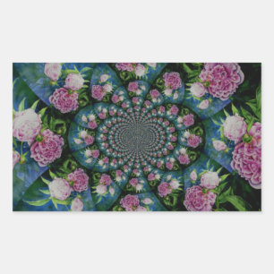 Adesivo Retangular Peony Mandala