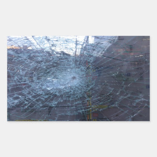 Adesivo Retangular Perdido — com vidro quebrado e mapa