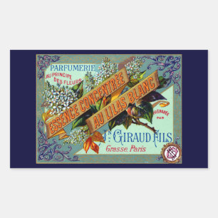 Adesivo Retangular Perfume branco francês do Lilac 1915