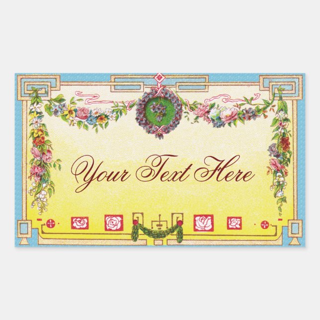 Adesivo Retangular Perfume Francês Antiquado Personalizável (Frente)