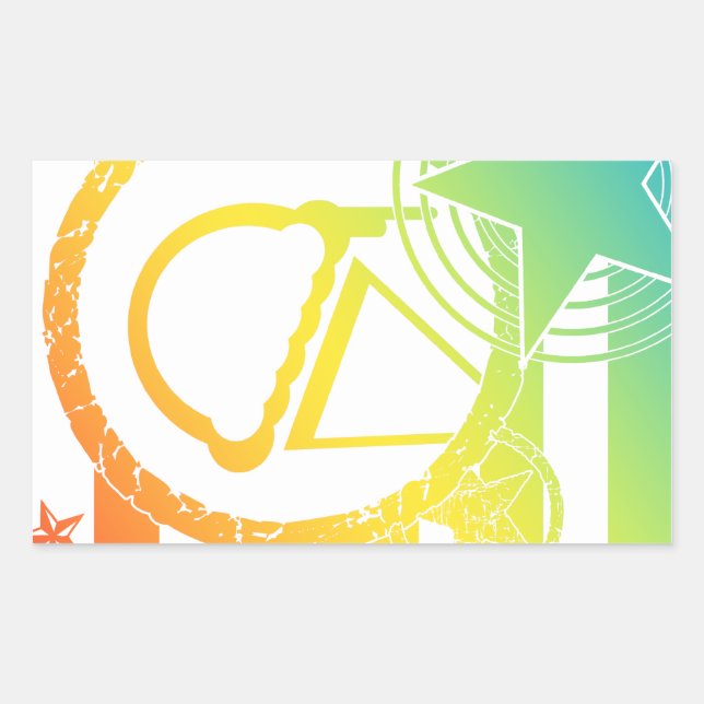 Adesivo Retangular perfuração de sorvete punk (Frente)