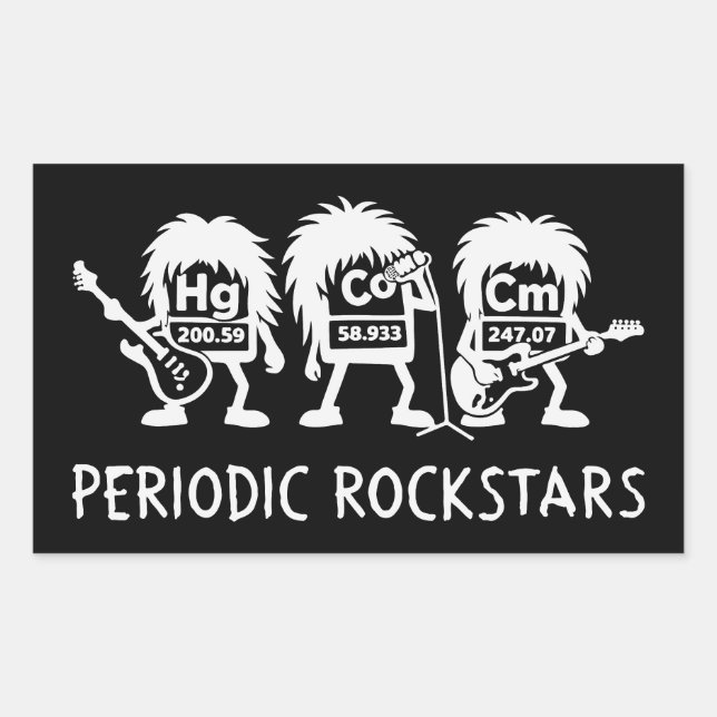 Adesivo Retangular Periodic Rockstars Chemistry Humor (Frente)