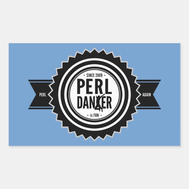 Adesivo Retangular Perl Dancer Stickers - Blue Background (Frente)