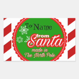 Adesivo Retangular Personalizado do Natal das crianças Papais noeis