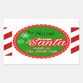 Adesivo Retangular Personalizado do Natal das crianças Papais noeis