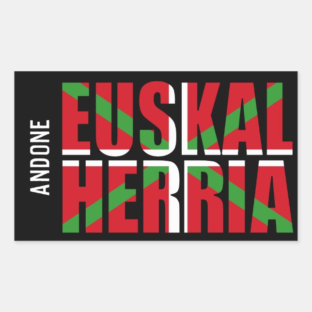 Adesivo Retangular Personalizado, Euskal Herria forma bandeira basca  (Frente)