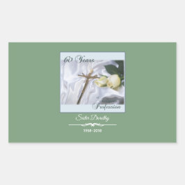 Adesivo Retangular Personalizar, 60 anos de profissão religiosa