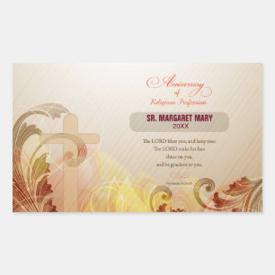 Adesivo Retangular Personalizar nome e ano freira, 60 anos religioso