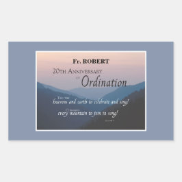 Adesivo Retangular Personalizar Parabéns de Ordenação de Aniversário 