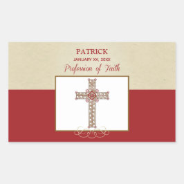 Adesivo Retangular Personalizar, RCIA Bênçãos sobre a Profissão de Fé