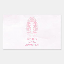 Adesivo Retangular Personalizar, Rosa, Primeiro Sagrado Anfitrião da