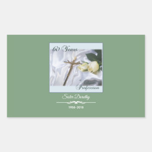 Adesivo Retangular Personalize, 60 anos de profissão religiosa