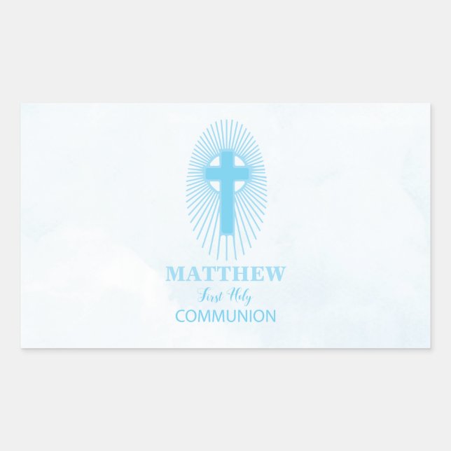 Adesivo Retangular Personalize, Blue Boy First Santa Cruz Comunitária (Frente)