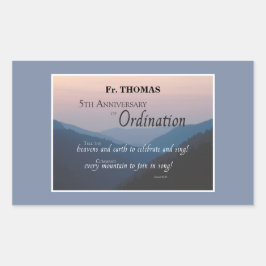 Adesivo Retangular Personalize o 5 dos Parabéns de Ordenação