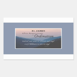 Adesivo Retangular Personalize os 65.º Parabéns da Ordenação do Anive