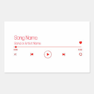 Adesivo Retangular Personalize Sua Música Favorita