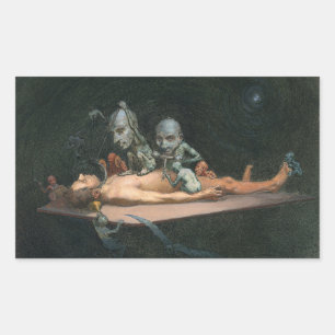 Adesivo Retangular Perto da morte, vendo espíritos Mau demônicos