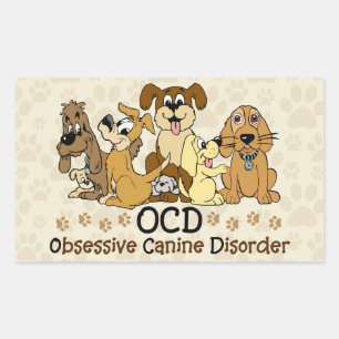 Adesivo Retangular Perturbação Canina Obsessiva de OCD