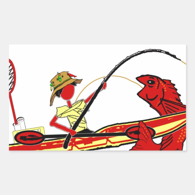 Adesivo Retangular Pesca Kayak (Frente)