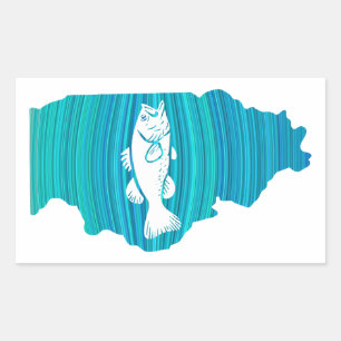 Adesivo Retangular Pesca na Onda de Illinois