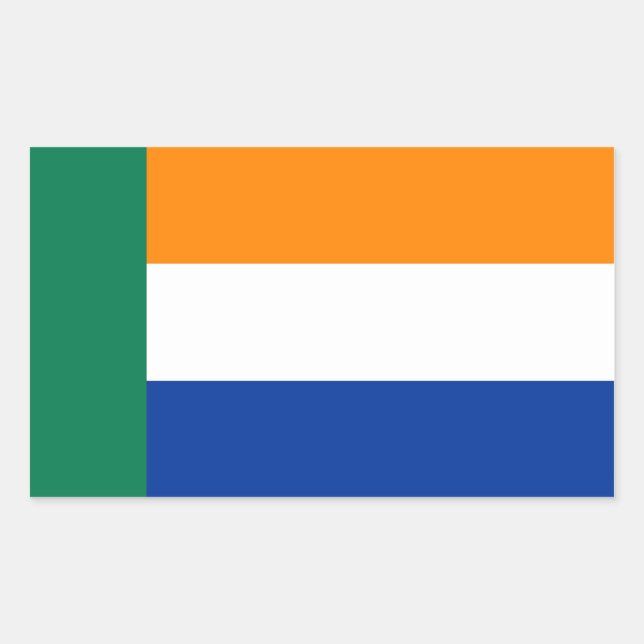 Adesivo Retangular Pessoas da bandeira étnica do Afrikaner (Frente)