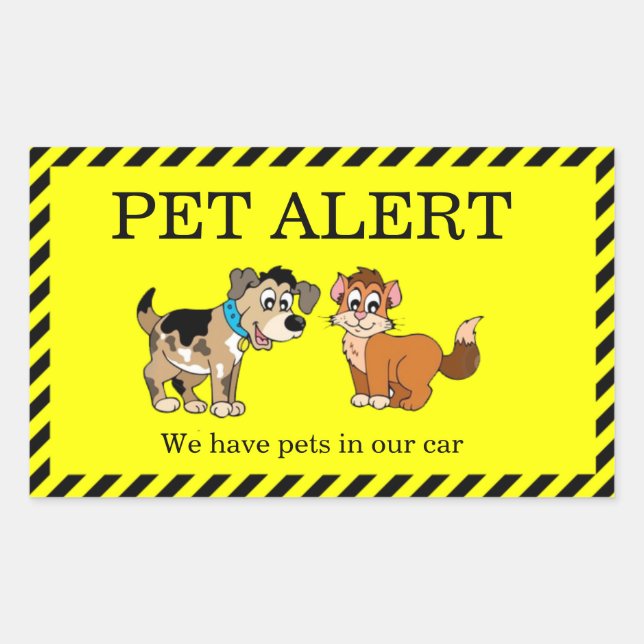 Adesivo Retangular Pet Alert (Frente)