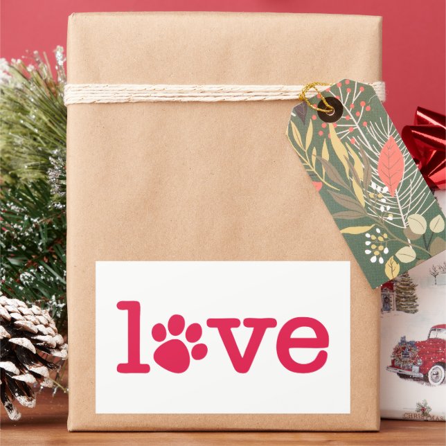 Adesivo Retangular Pet love (Feriado)