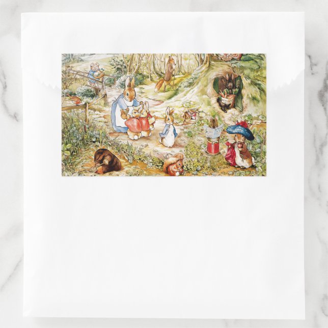 Adesivo Retangular Peter, o coelho (Bolsa)