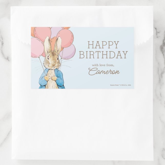 Adesivo Retangular Peter Rabbit Blue Birth Personalizado (Bolsa)