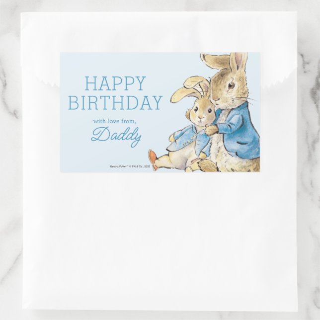 Adesivo Retangular Peter Rabbit | Parabéns de (Bolsa)