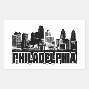 Adesivo Retangular Philadelphia Skyline