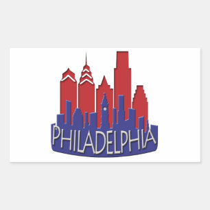 Adesivo Retangular Philly Skyline - Novo patriota