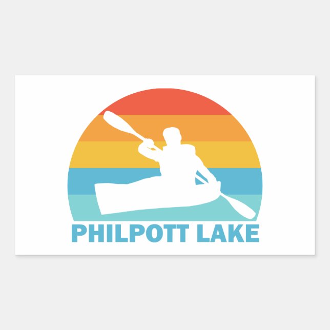 Adesivo Retangular Philpott Lake Virginia Caiaque (Frente)