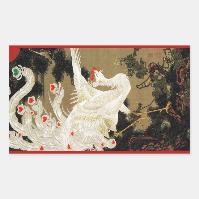 Adesivo Retangular PHOENIX, Penas, Dia dos Namorados (Frente)