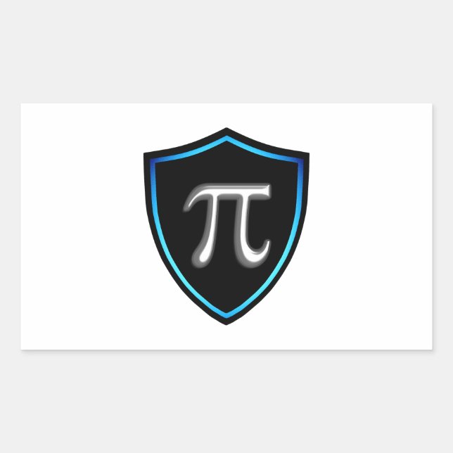 Adesivo Retangular Pi Irracional Shield Mathematics 14 Happy March Pi (Frente)
