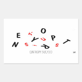 Adesivo Retangular Piada sobre entropia (ou seja, envelhecimento) - e